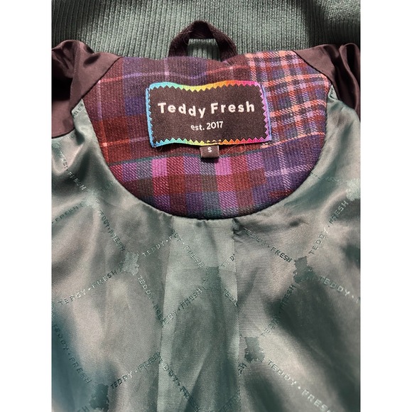 Teddy Fresh Grandpa Jacket Patchwork Plaid Size Small Pocket Multi Color EUC - Picture 5 of 13